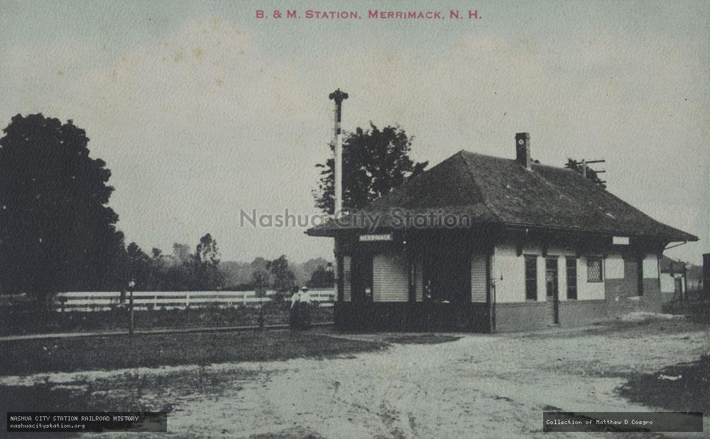 Postcard: Boston & Maine Station, Merrimack, New Hampshire